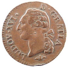 Francia, Louis XVI, Sol ou sou, Sol, 1787, Lyon, BB, Rame, Gadoury:350