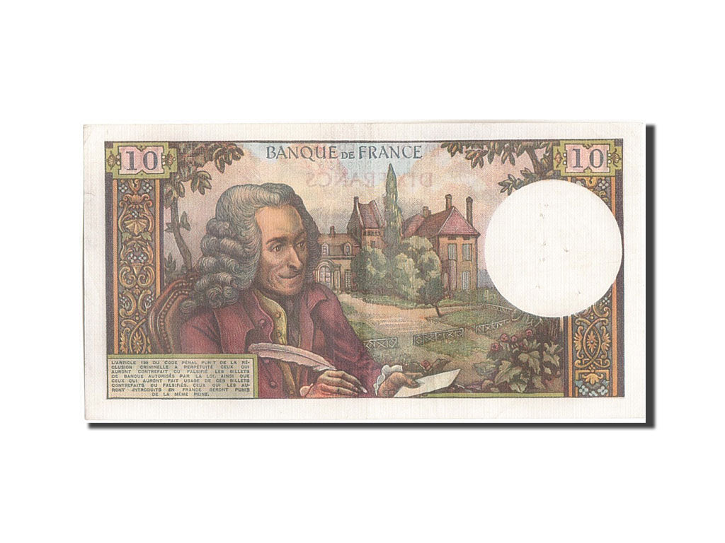 Banknote, France, 10 Francs, 10 F 1963-1973 ''Voltaire'', 1972, 1972-06-01