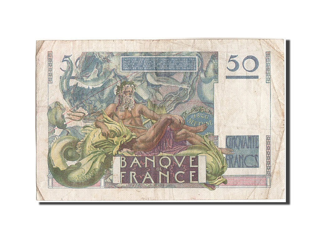 Billete, Francia, 50 Francs, 50 F 1946-1951 ''Le Verrier'', 1946, 1946-03-28