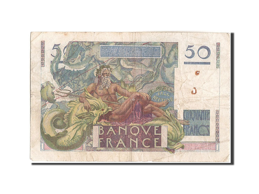 Frankreich, 50 Francs, 50 F 1946-1951 ''Le Verrier'', 1947, KM:127b, 1947-10-...