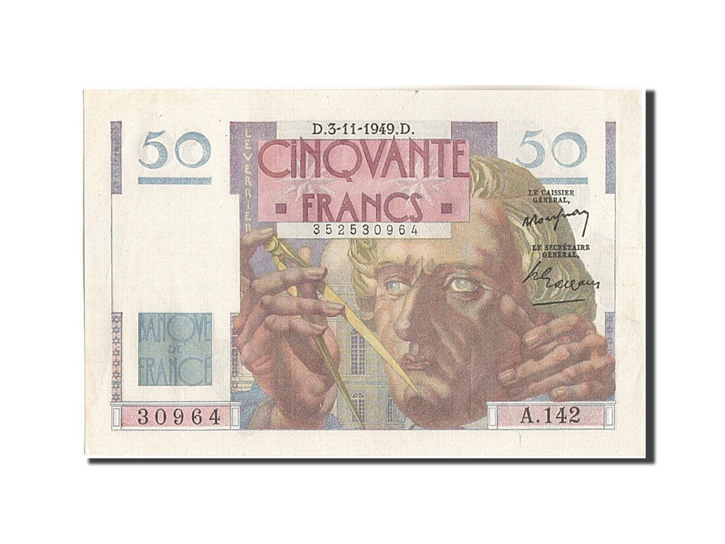 Francia, 50 Francs, 50 F 1946-1951 ''Le Verrier'', 1949, KM:127b, 1949-11-03,...