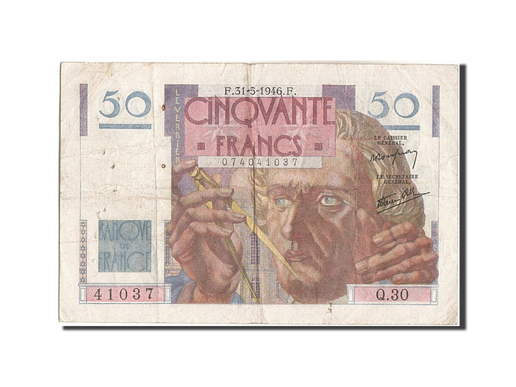 Billet, France, 50 Francs, 50 F 1946-1951 ''Le Verrier'', 1946, 1946-05-31, TB