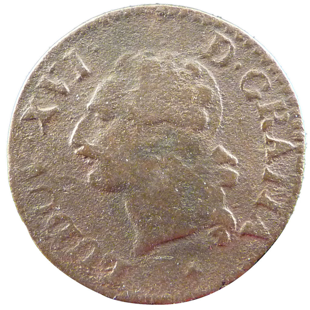 FRANCE, Liard, Liard, 1790, Lille, KM #585.14, VF(20-25), Copper, Gadoury #348,.