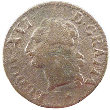 FRANCE, Liard, Liard, 1790, Lille, KM #585.14, VF(20-25), Copper, Gadoury #348,.