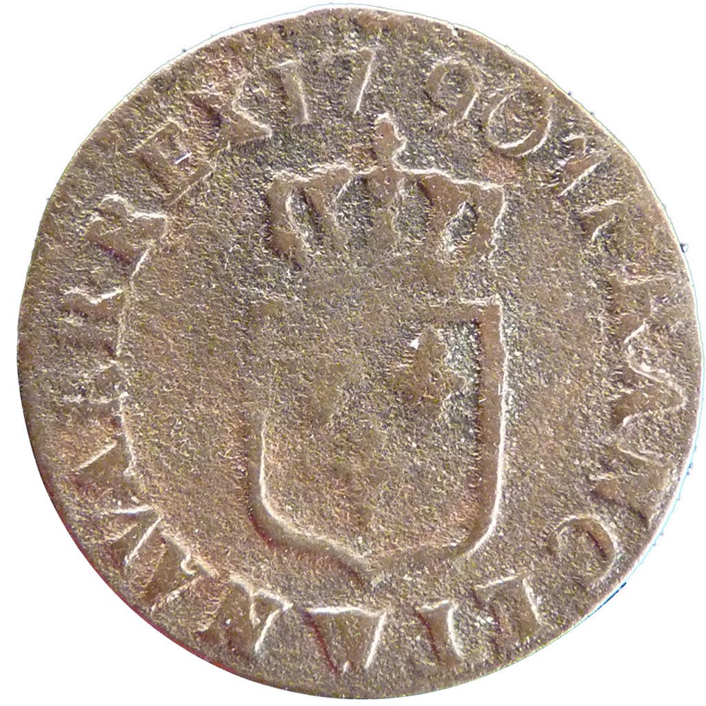 FRANCE, Liard, Liard, 1790, Lille, KM #585.14, VF(20-25), Copper, Gadoury #348,.