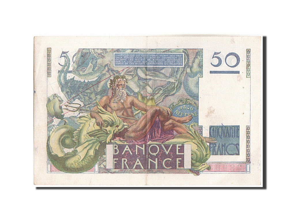 France, 50 Francs, 50 F 1946-1951 ''Le Verrier'', 1947, KM:127b, 1947-10-02,...