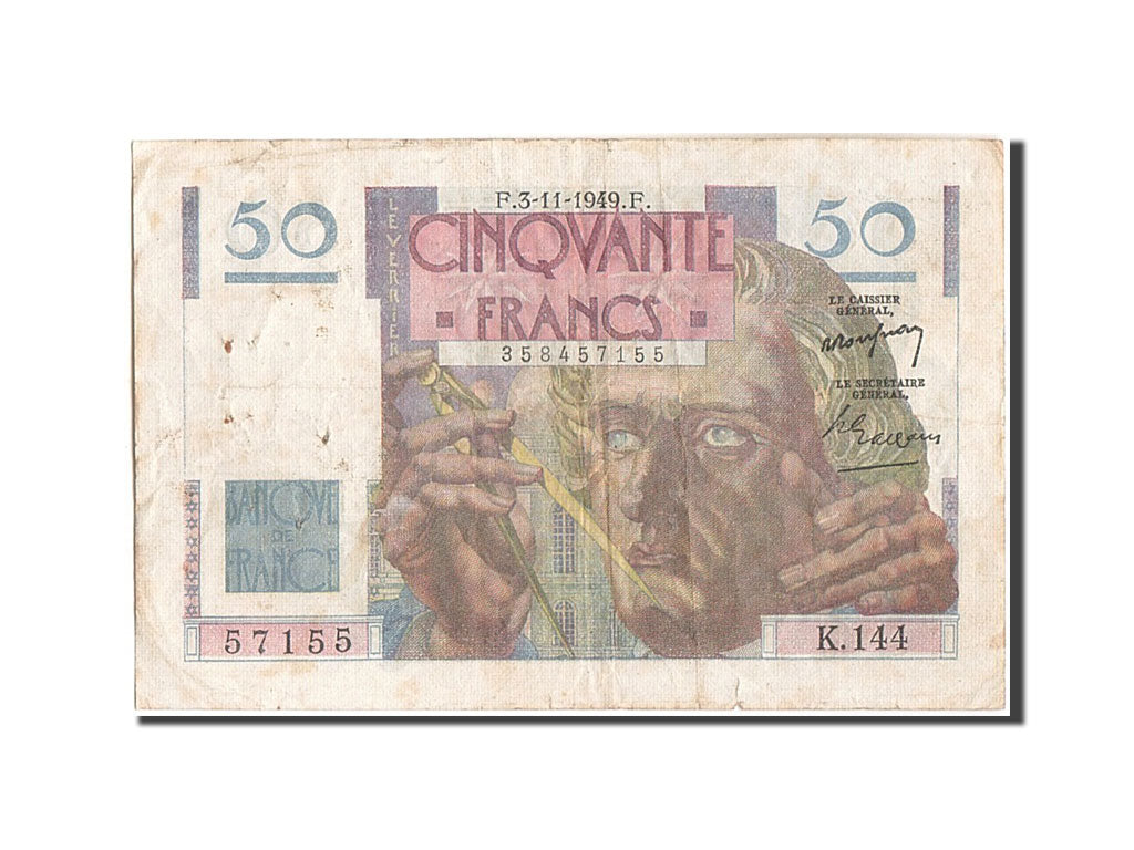 Frankreich, 50 Francs, 50 F 1946-1951 ''Le Verrier'', 1949, KM:127b, 1949-11-...