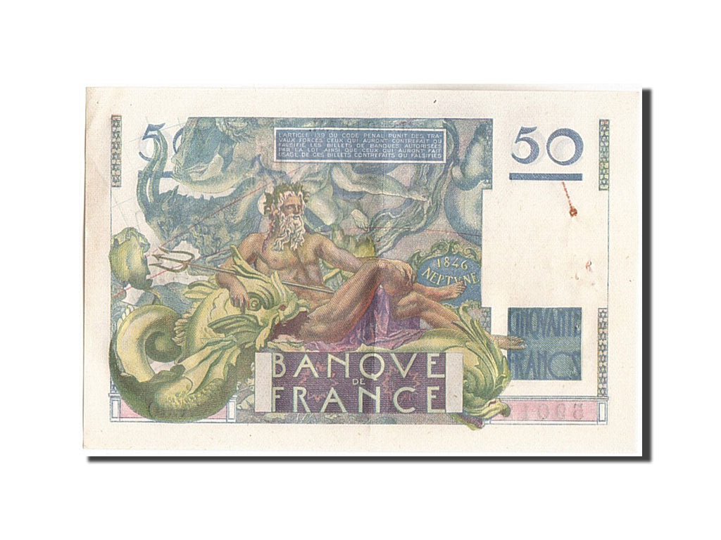 Banknote, France, 50 Francs, 50 F 1946-1951 ''Le Verrier'', 1947, 1947-10-02