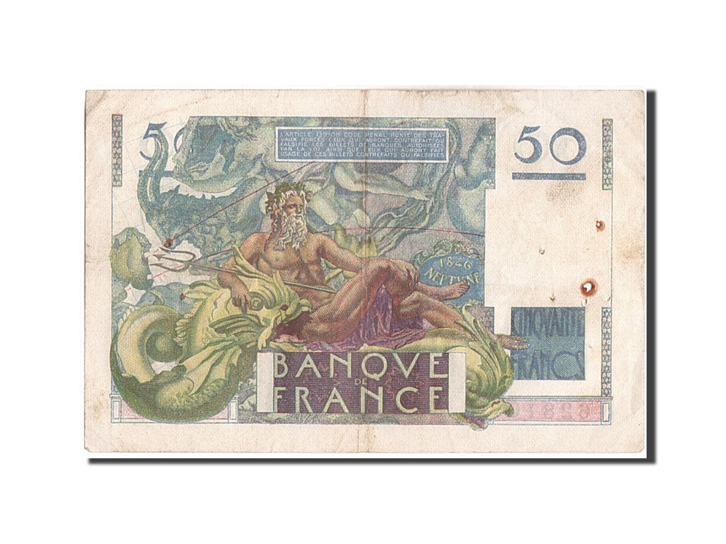 Francia, 50 Francs, 50 F 1946-1951 ''Le Verrier'', 1947, KM:127b, 1947-10-02,...