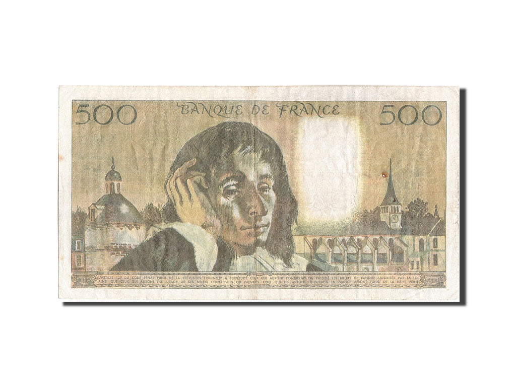 France, 500 Francs, 500 F 1968-1993 ''Pascal'', 1974, KM:156c, 1974-12-05, VF...
