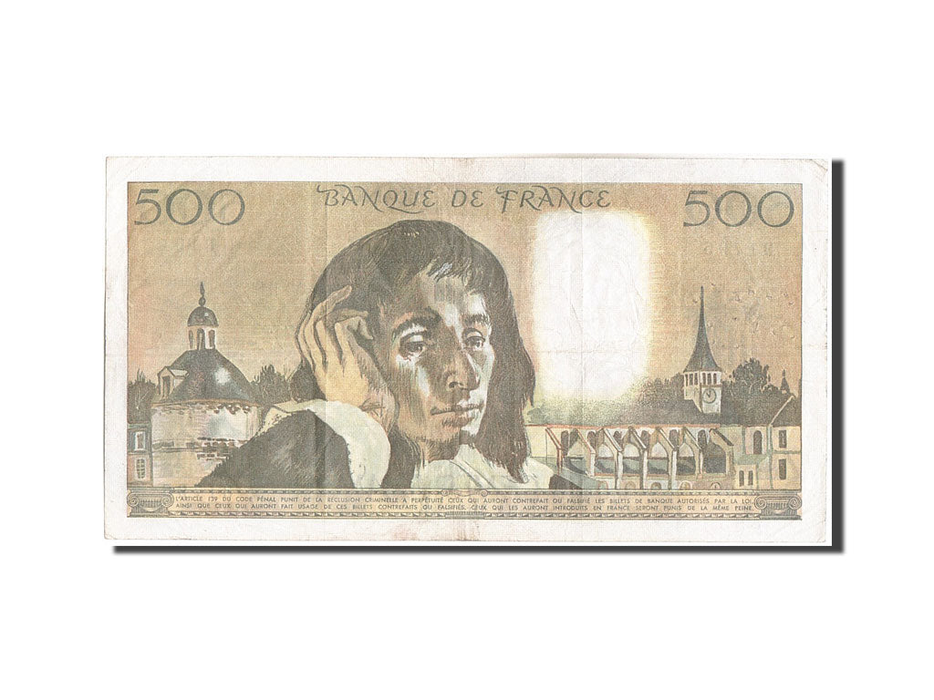 France, 500 Francs, 500 F 1968-1993 ''Pascal'', 1979, KM:156d, 1979-06-07, VF...