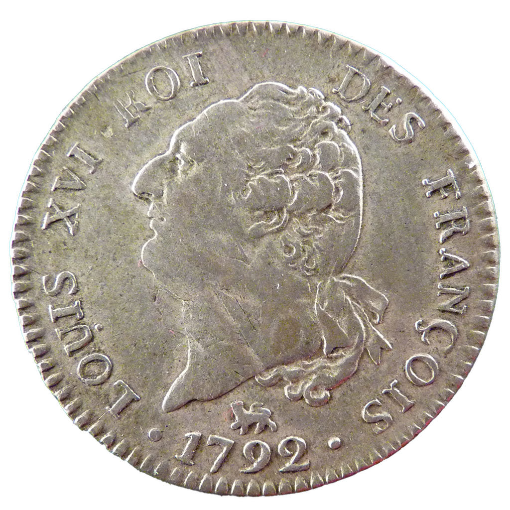 FRANCE, 30 sols françois, 30 Sols, 1792, Paris, VF(30-35), Silver, Gadoury #39, 