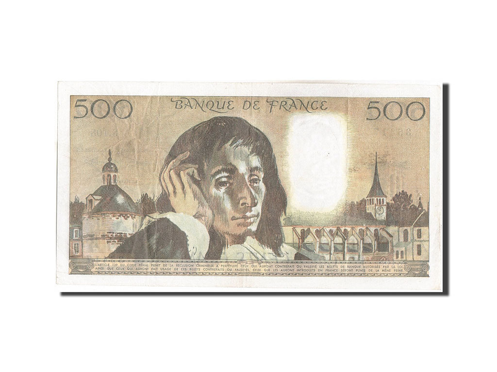 France, 500 Francs, 500 F 1968-1993 ''Pascal'', 1980, KM:156e, 1980-04-03, VF...
