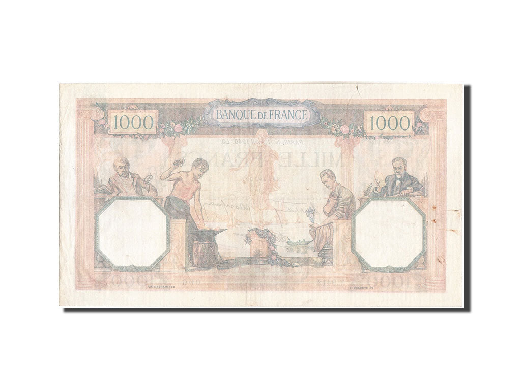 Banknote, France, 1000 Francs, 1 000 F 1927-1940 ''Cérès et Mercure'', 1940