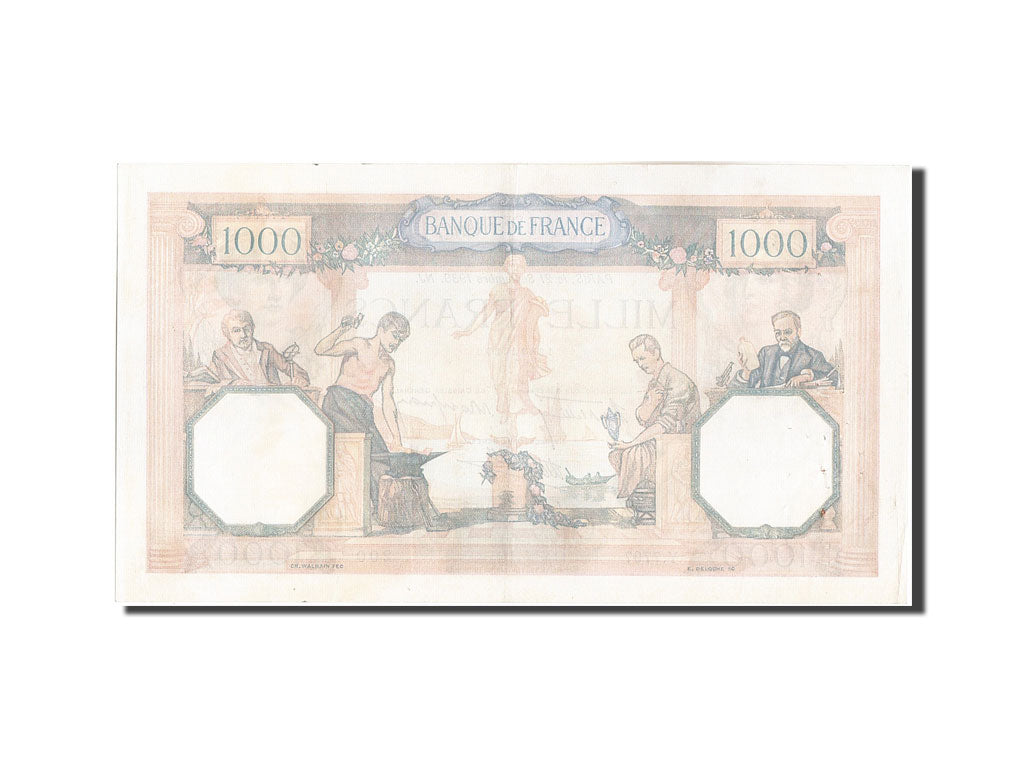Banknote, France, 1000 Francs, 1 000 F 1927-1940 ''Cérès et Mercure'', 1939
