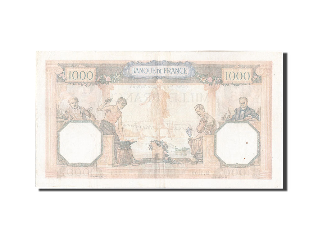 Biljet, Frankrijk, 1000 Francs, 1 000 F 1927-1940 ''Cérès et Mercure'', 1939