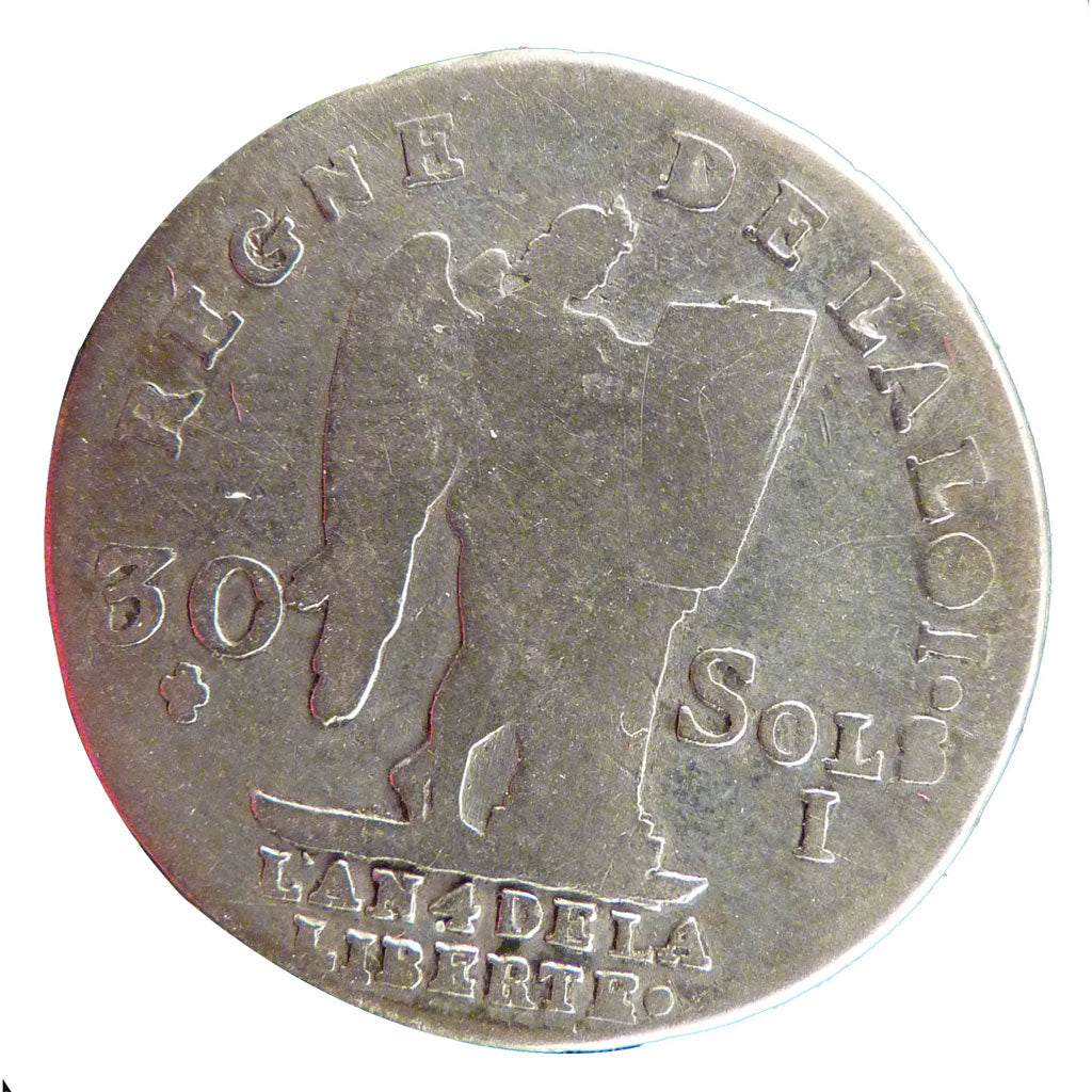 FRANCE, 30 sols françois, 30 Sols, 1792, Limoges, VG(8-10), Silver, Gadoury #39,
