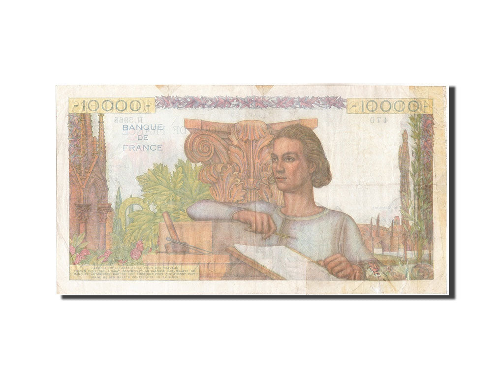 France, 10,000 Francs, 10 000 F 1945-1956 ''Génie Français'', 1953, KM:132d...