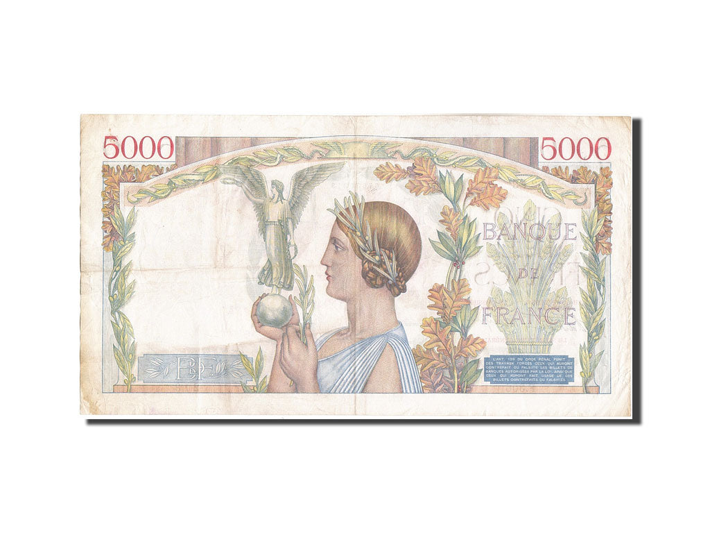 Geldschein, Frankreich, 5000 Francs, 5 000 F 1934-1944 ''Victoire'', 1939