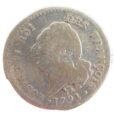 Francia, 15 sols françois, 15 Sols, 1/8 ECU, 1791, Paris, B, Argento, Gadour...