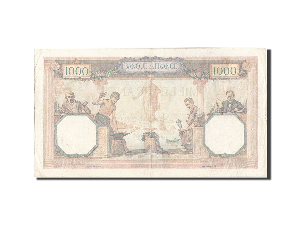 Banknot, Francja, 1000 Francs, Cérès et Mercure, 1932, 1932-01-07, VF(20-25)