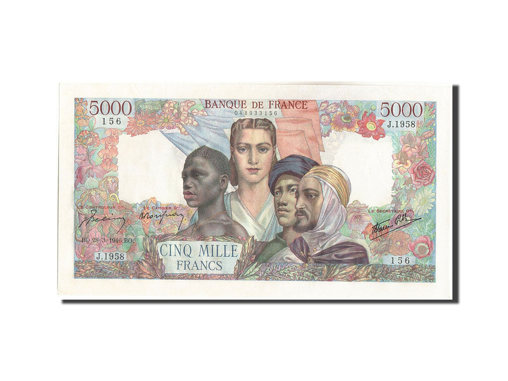 France, 5000 Francs, 5 000 F 1942-1947 ''Empire Français'', 1946, KM:103c, 1...