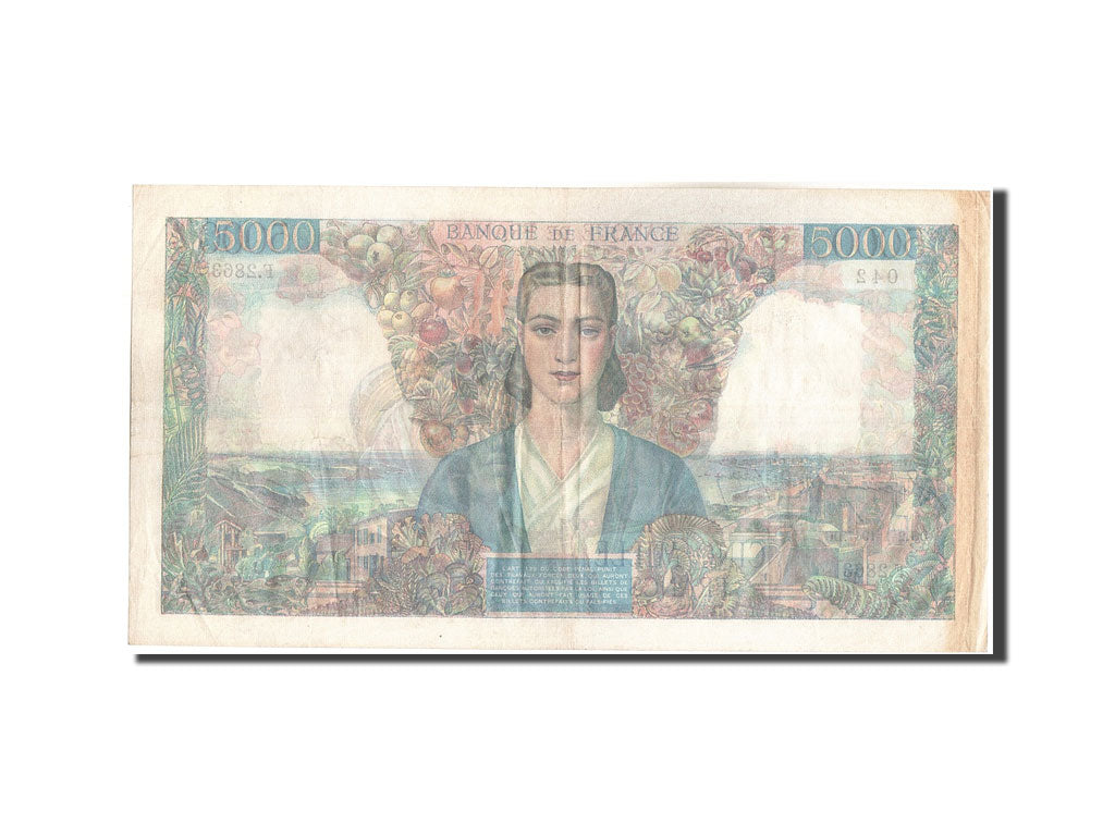 Banconote, Francia, 5000 Francs, 5 000 F 1942-1947 ''Empire Français'', 1947