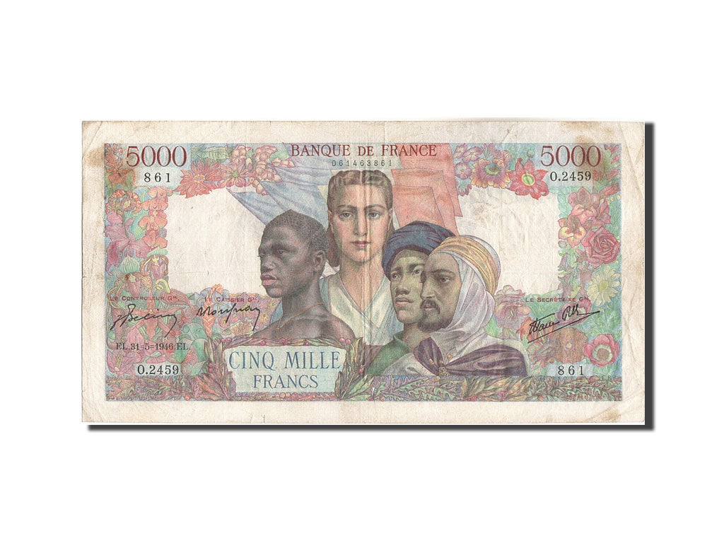 France, 5000 Francs, 5 000 F 1942-1947 ''Empire Français'', 1946, KM:103c, 1...