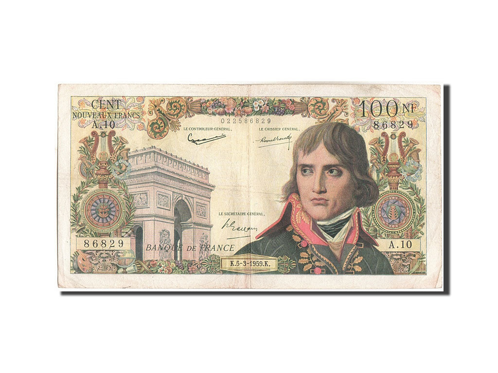 Billet, France, 100 Nouveaux Francs, 100 NF 1959-1964 ''Bonaparte'', 1959