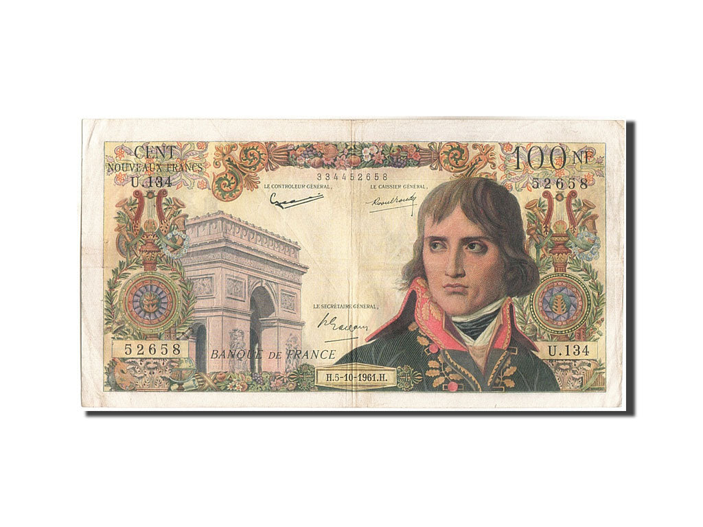 Francia, 100 Nouveaux Francs, 100 NF 1959-1964 ''Bonaparte'', 1961, KM:144a,...