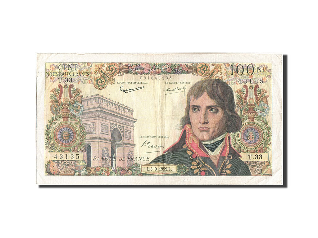 Banknote, France, 100 Nouveaux Francs, 100 NF 1959-1964 ''Bonaparte'', 1959