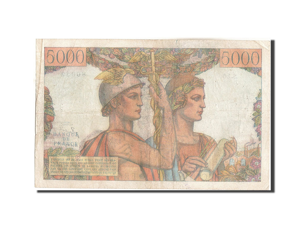 Frankreich, 5000 Francs, 5 000 F 1949-1957 ''Terre et Mer'', 1949, KM:131a, 1...