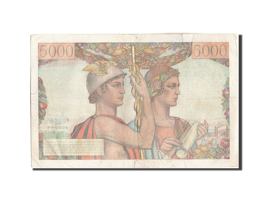 Banconote, Francia, 5000 Francs, 5 000 F 1949-1957 ''Terre et Mer'', 1949