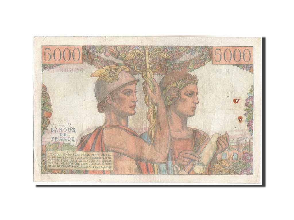 France, 5000 Francs, 5 000 F 1949-1957 ''Terre et Mer'', 1949, KM:131a, 1949-...