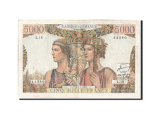 Geldschein, Frankreich, 5000 Francs, 5 000 F 1949-1957 ''Terre et Mer'', 1949