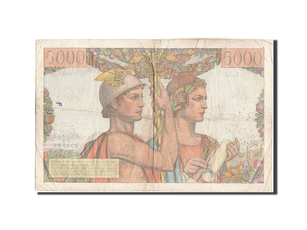 France, 5000 Francs, 5 000 F 1949-1957 ''Terre et Mer'', 1949, KM:131a, 1949-...