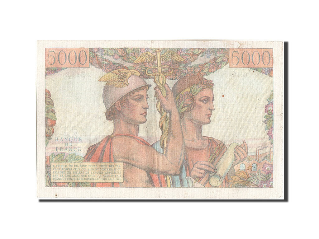 Banknote, France, 5000 Francs, 5 000 F 1949-1957 ''Terre et Mer'', 1949