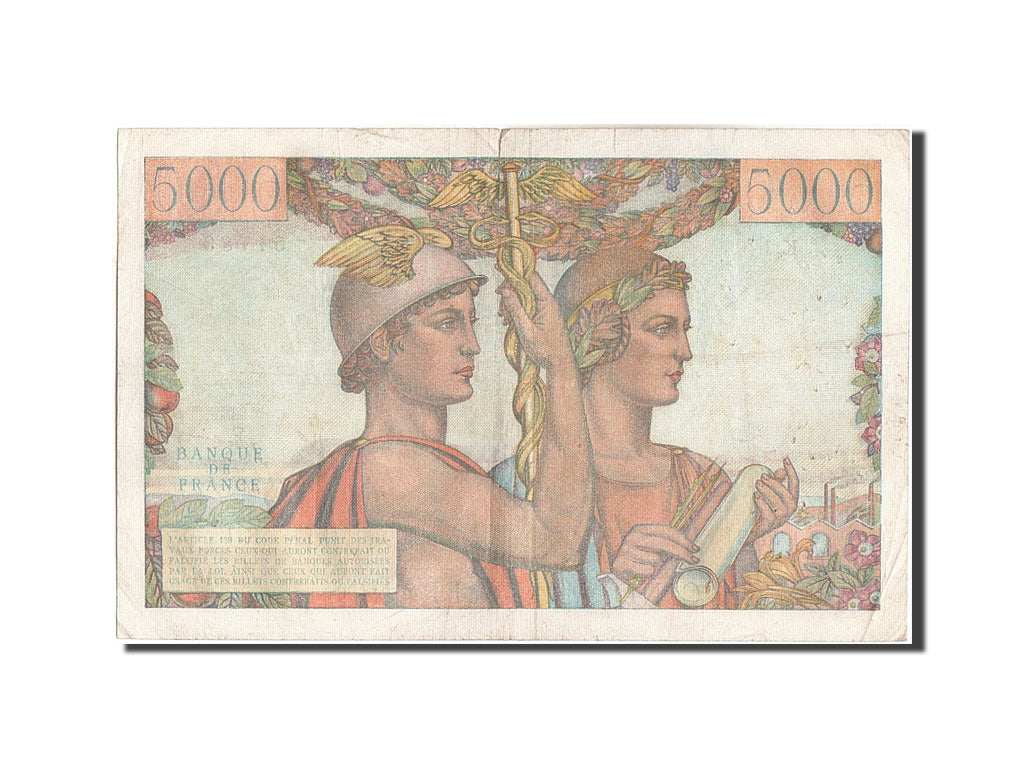 France, 5000 Francs, 5 000 F 1949-1957 ''Terre et Mer'', 1949, KM:131a, 1949-...