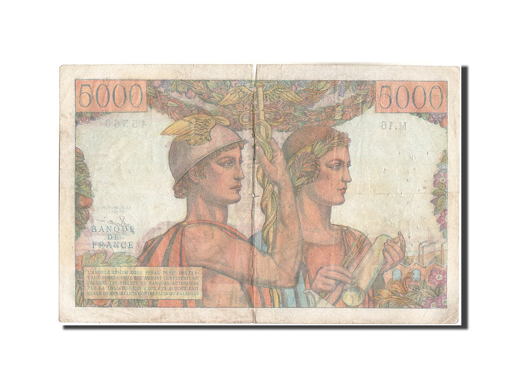 France, 5000 Francs, 5 000 F 1949-1957 ''Terre et Mer'', 1949, KM:131a, 1949-...