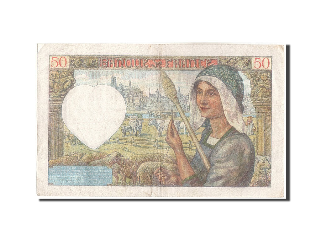 Banconote, Francia, 50 Francs, 50 F 1940-1942 ''Jacques Coeur'', 1942