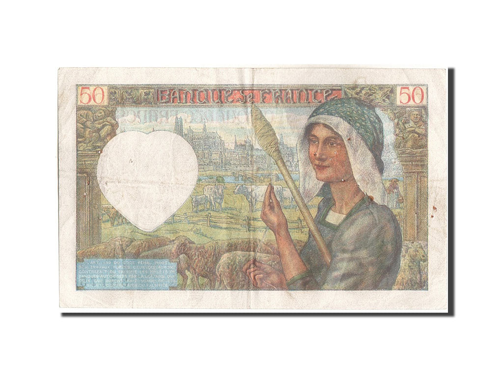 France, 50 Francs, 50 F 1940-1942 ''Jacques Coeur'', 1942, KM:93, 1942-01-08,...
