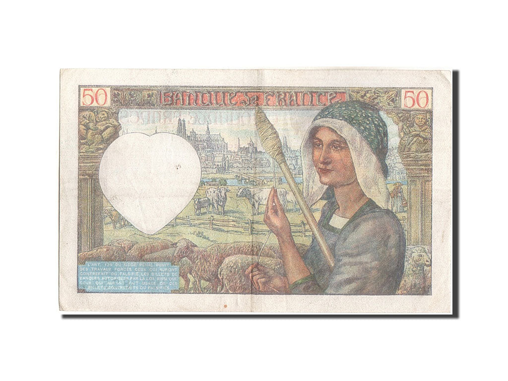 Banknote, France, 50 Francs, 50 F 1940-1942 ''Jacques Coeur'', 1942, 1942-01-08