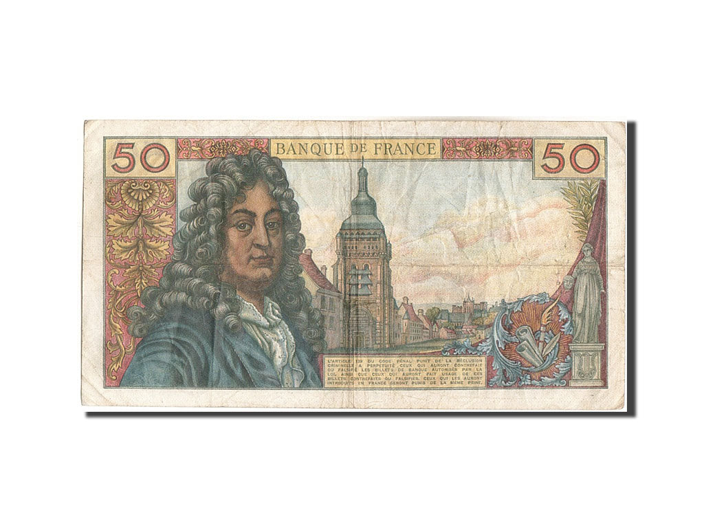 France, 50 Francs, 50 F 1962-1976 ''Racine'', 1972, KM:148d, 1972-08-10, VF(3...