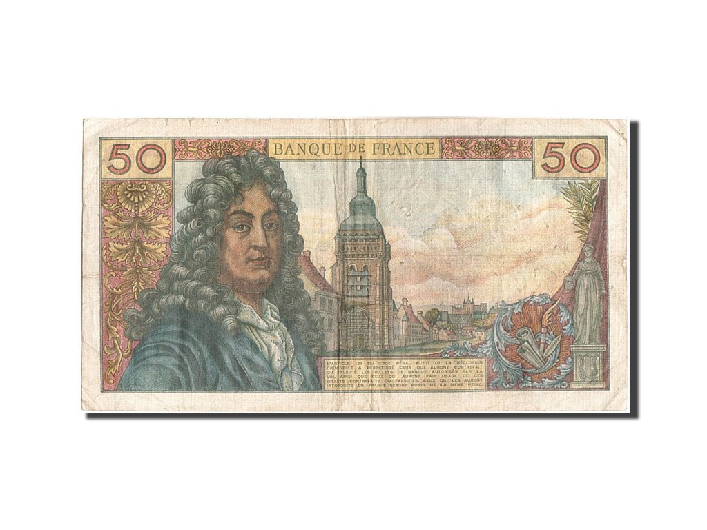 France, 50 Francs, 50 F 1962-1976 ''Racine'', 1972, KM:148d, 1972-08-10, VF(2...