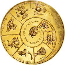 Frankreich, Medaille, Voeux, Nouvelle Année, Bestiaire et Herbier, 1972