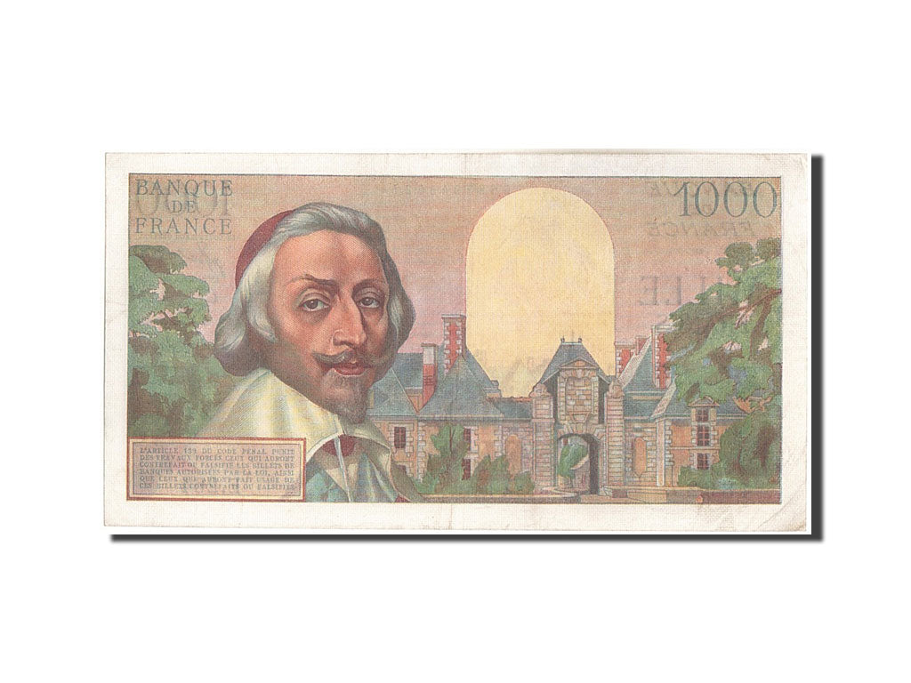 France, 1000 Francs, 1 000 F 1953-1957 ''Richelieu'', 1956, 1956-04-05, KM:13...