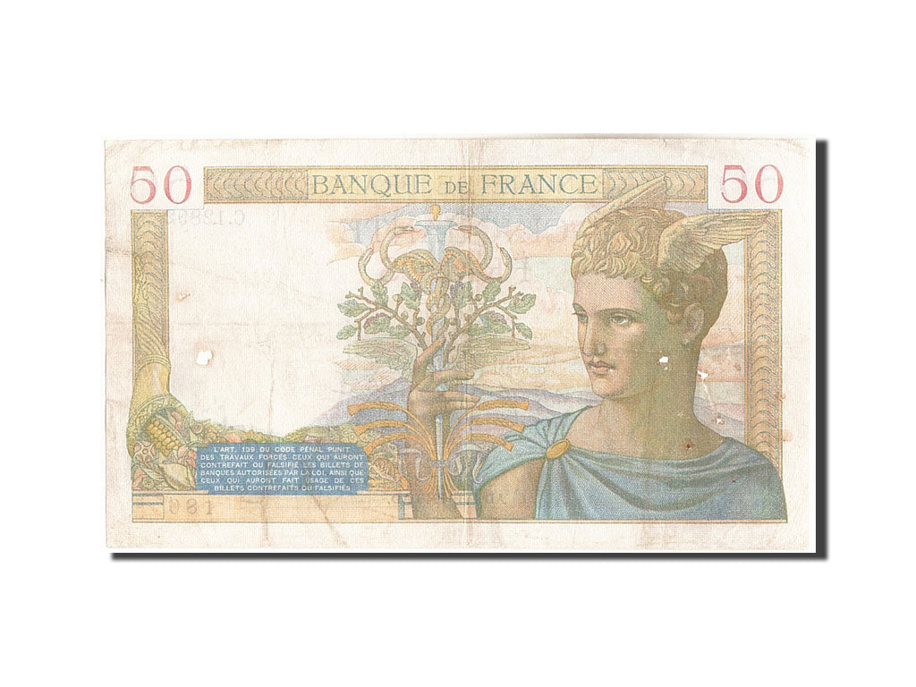 Banknote, France, 50 Francs, 50 F 1934-1940 ''Cérès'', 1940, 1940-03-14