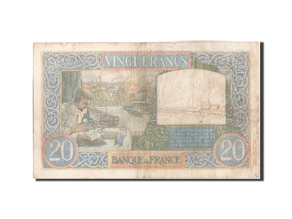 Frankreich, 20 Francs, 20 F 1939-1942 ''Science et Travail'', 1941, KM:92b, 1...