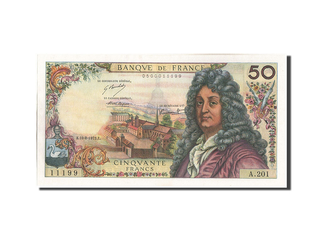 France, 50 Francs, 50 F 1962-1976 ''Racine'', 1972, 1972-08-10, KM:148d, SUP,...