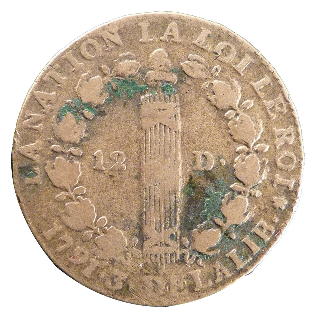 FRANCE, 12 deniers françois, 12 Deniers, 1791, Paris, KM #600.1, VF(30-35), B...